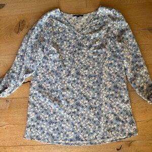 Mario Serrani Light Blue Floral Blouse